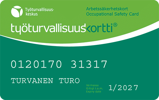 Työturvallisuuskortti netissä